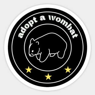 Adopt a wombat, a message to save endangered species Sticker